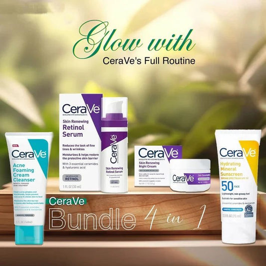 CeraVe 4-in-1 Skincare Kit | Cleanser, Serum & Cream