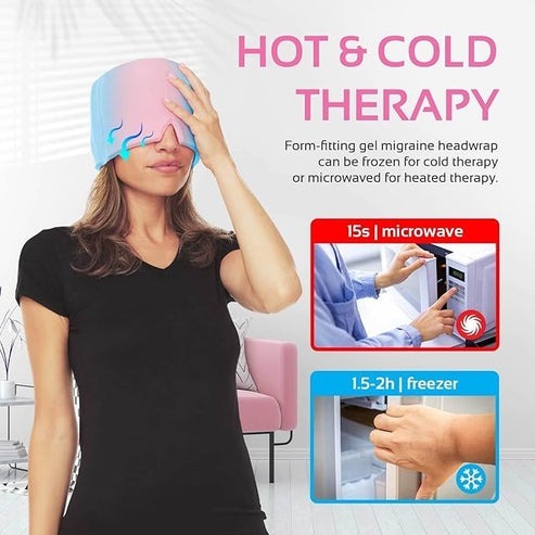Reusable Gel Ice Cap – Hot & Cold Headache Relief Mask
